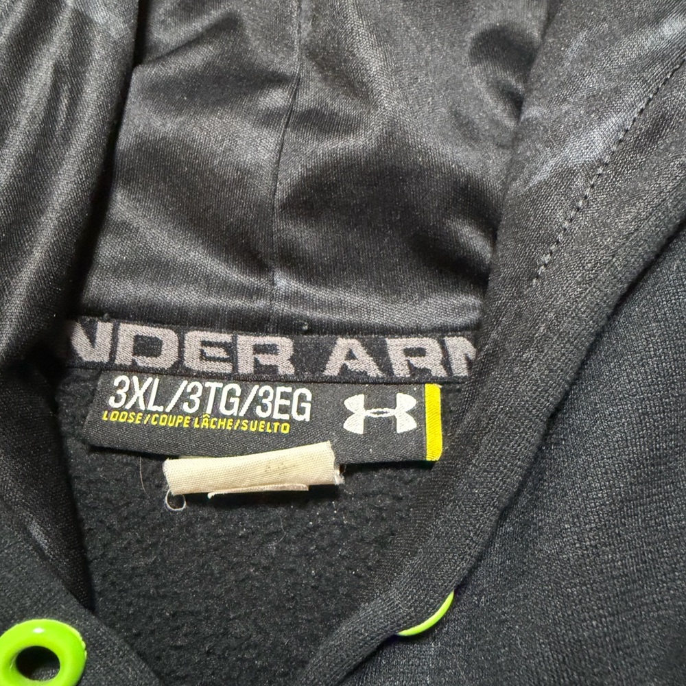 Under Armour Black Hoodie with Neon Green Logo - Picture 2 of 2